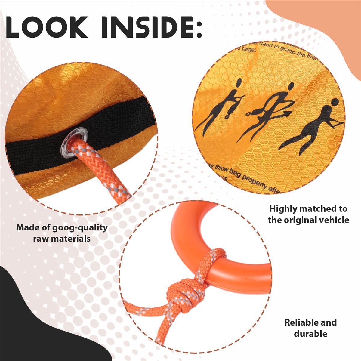 Rescue Rope Throw - Cuerda de Rescate Reflectante con Bolsa