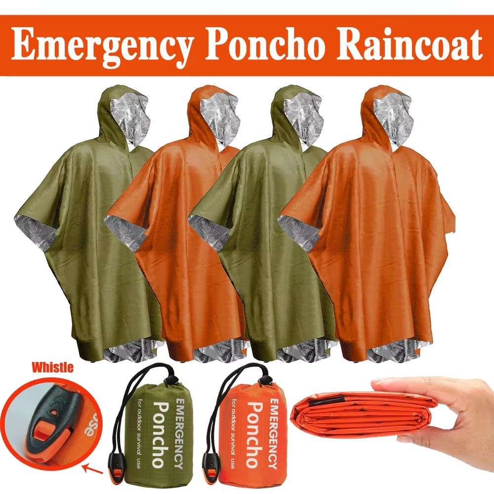 Emergency Poncho Rain - Poncho de Emergencia para Lluvia, Manta